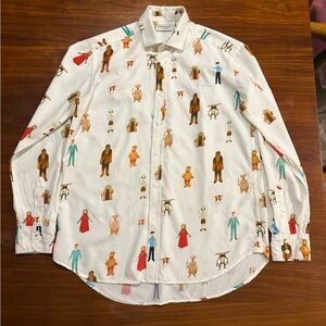 Thinking Mu Mitos Jalon Icons long sleeve button down Size M